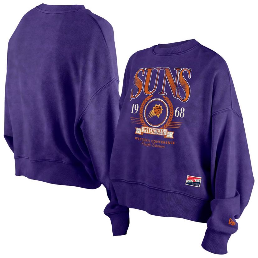 NBA Phoenix Suns Throwback Vintage Enzyme Wash Oversized Boxy Pullover Sweatshirt
