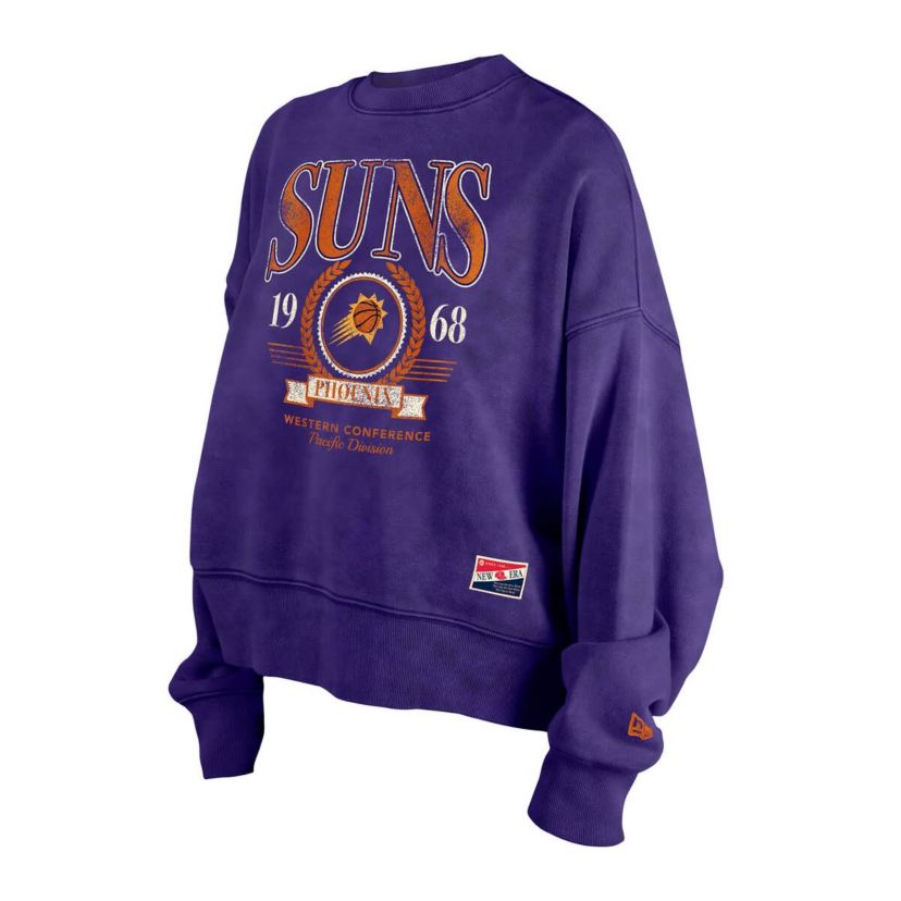 NBA Phoenix Suns Throwback Vintage Enzyme Wash Oversized Boxy Pullover Sweatshirt