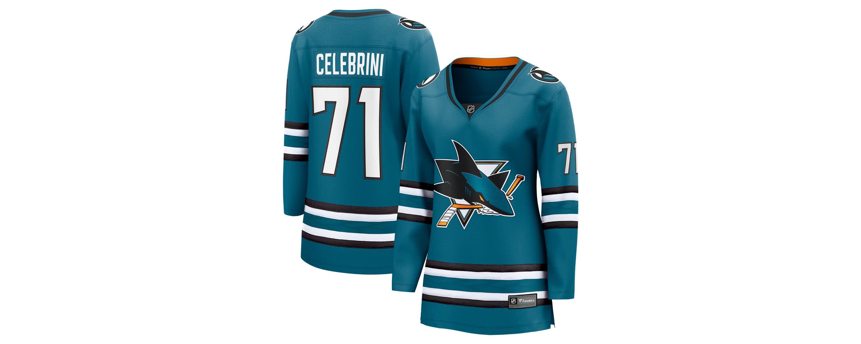 NHL Fanatics Macklin Celebrini San Jose Sharks Home Breakaway Jersey