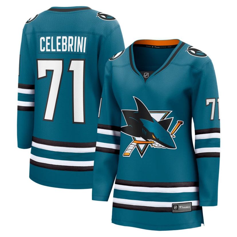 NHL Fanatics Macklin Celebrini San Jose Sharks Home Breakaway Jersey