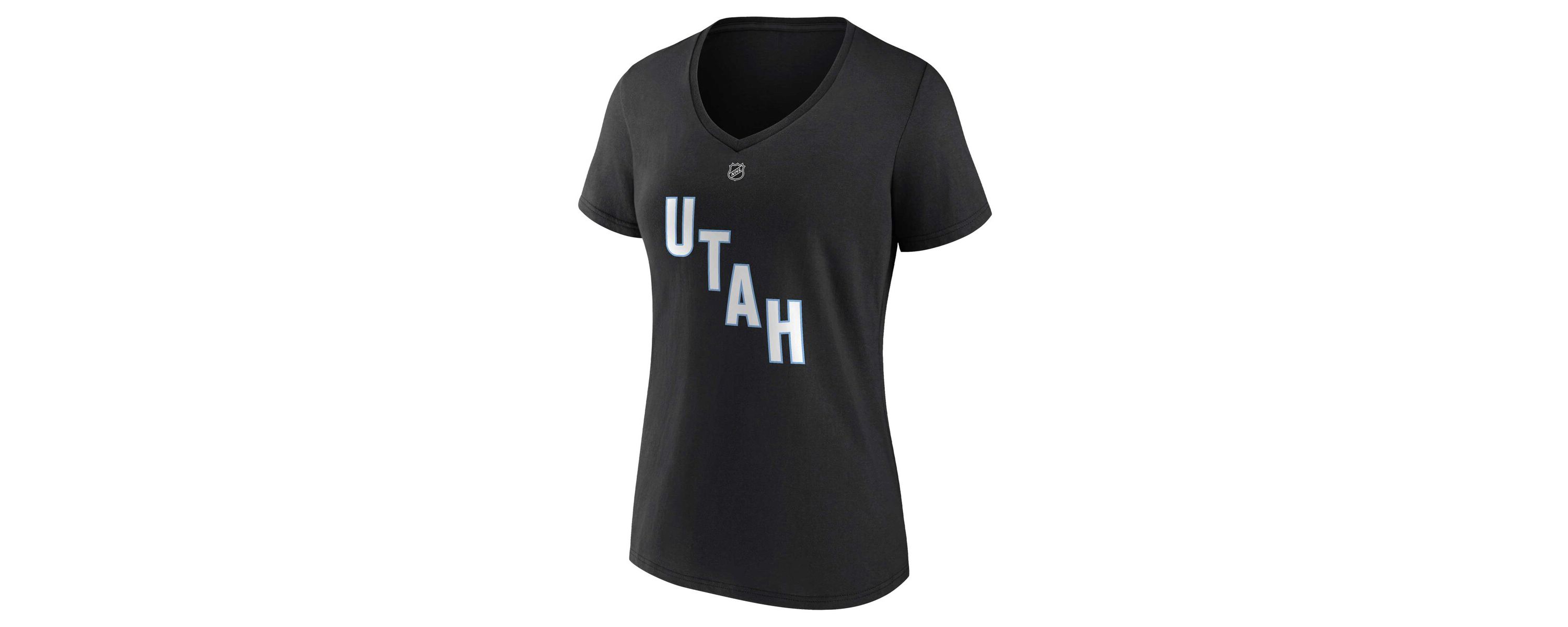 NHL Fanatics Clayton Keller Utah Hockey Club Authentic Stack Name & Number V-Neck T-Shirt