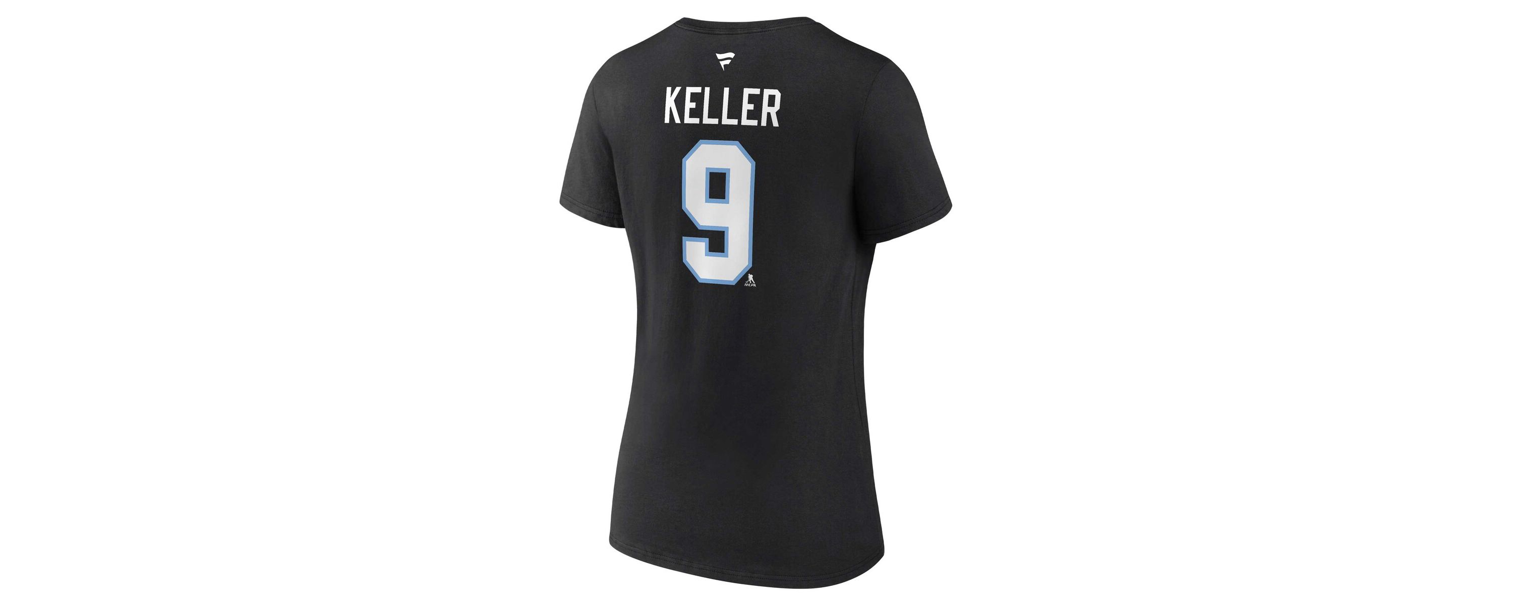 NHL Fanatics Clayton Keller Utah Hockey Club Authentic Stack Name & Number V-Neck T-Shirt