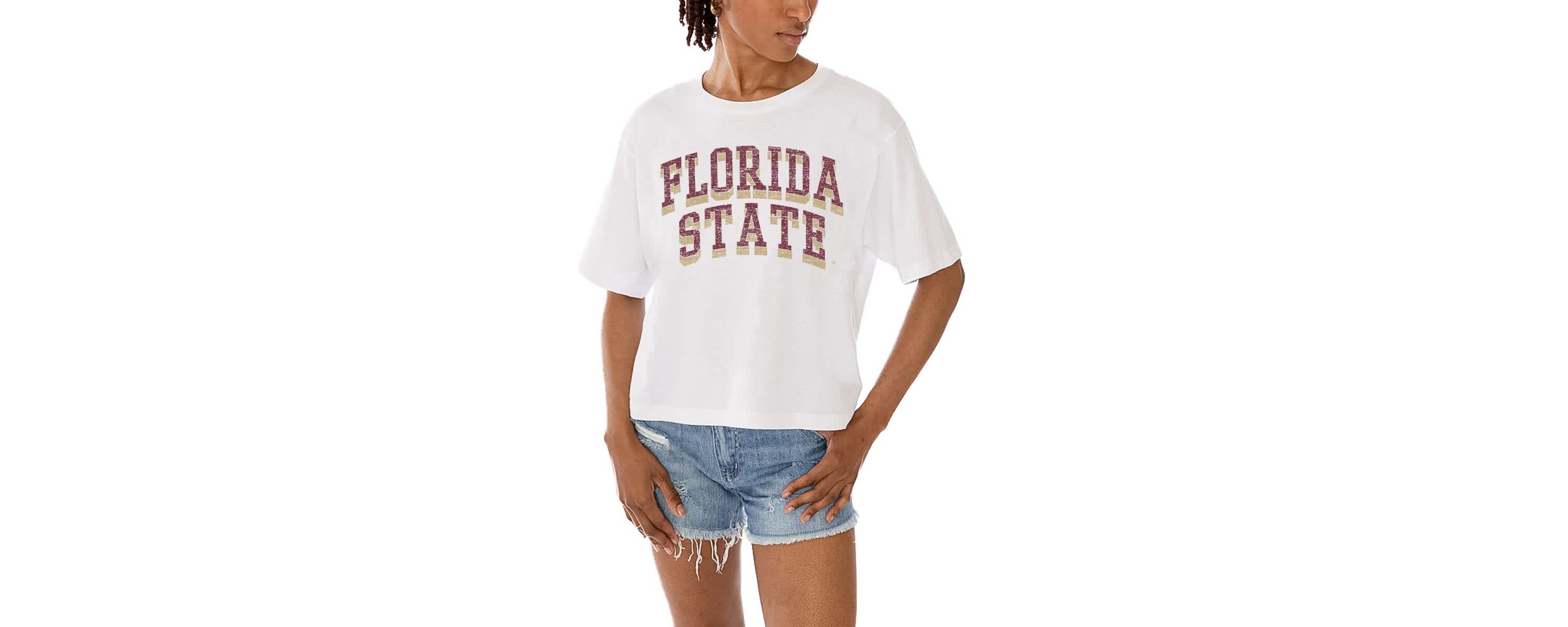 NCAA Florida State Seminoles Claim To Fame Boxy Cropped T-Shirt
