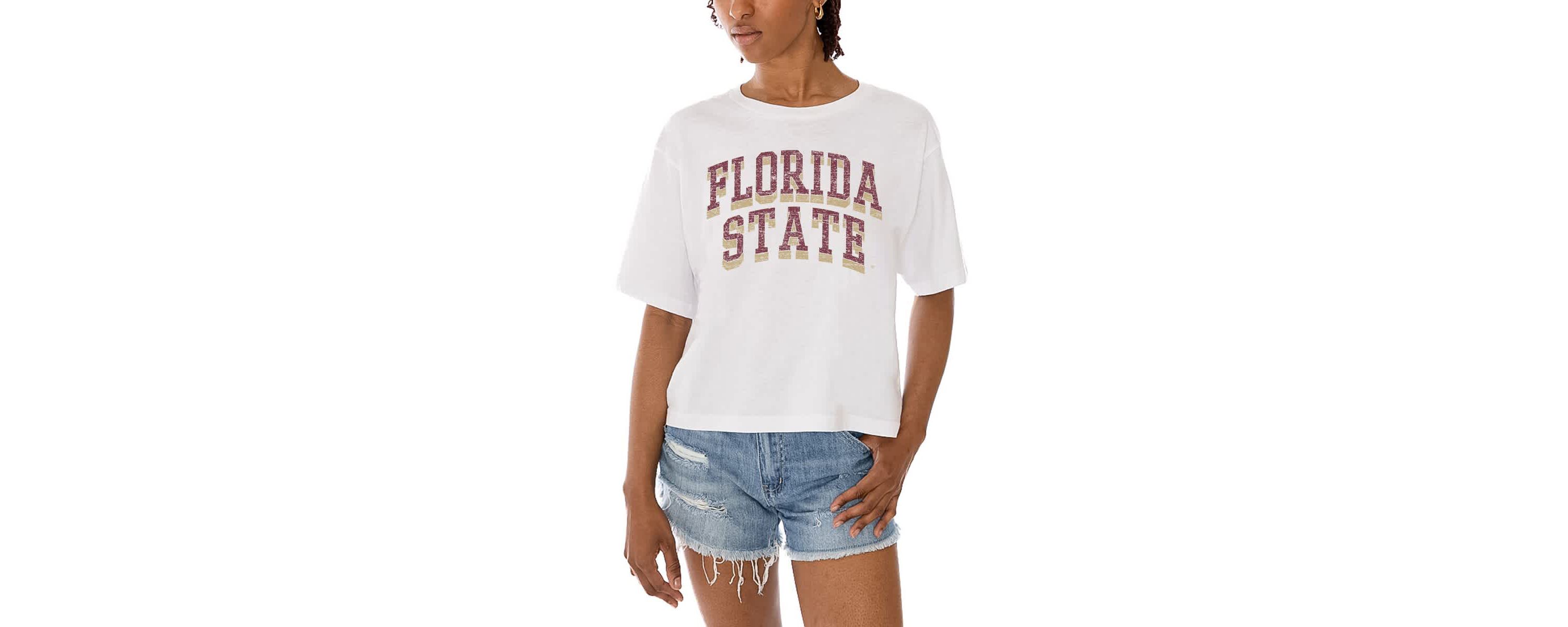 NCAA Florida State Seminoles Claim To Fame Boxy Cropped T-Shirt