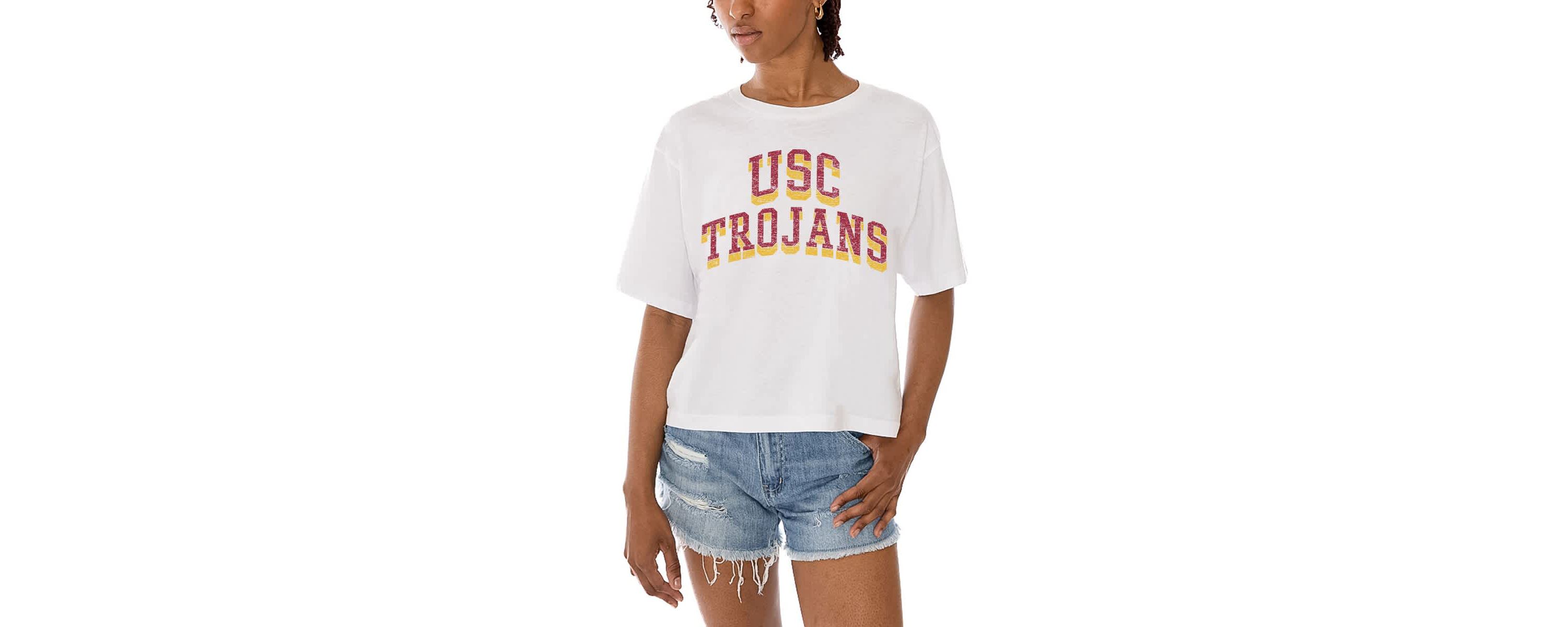 NCAA USC Trojans Claim To Fame Boxy Cropped T-Shirt
