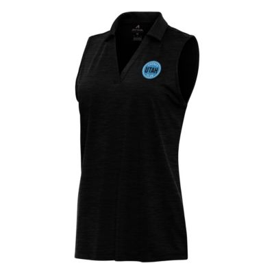 Antigua NHL Utah Hockey Club Layout Sleeveless Polo, Black, Small