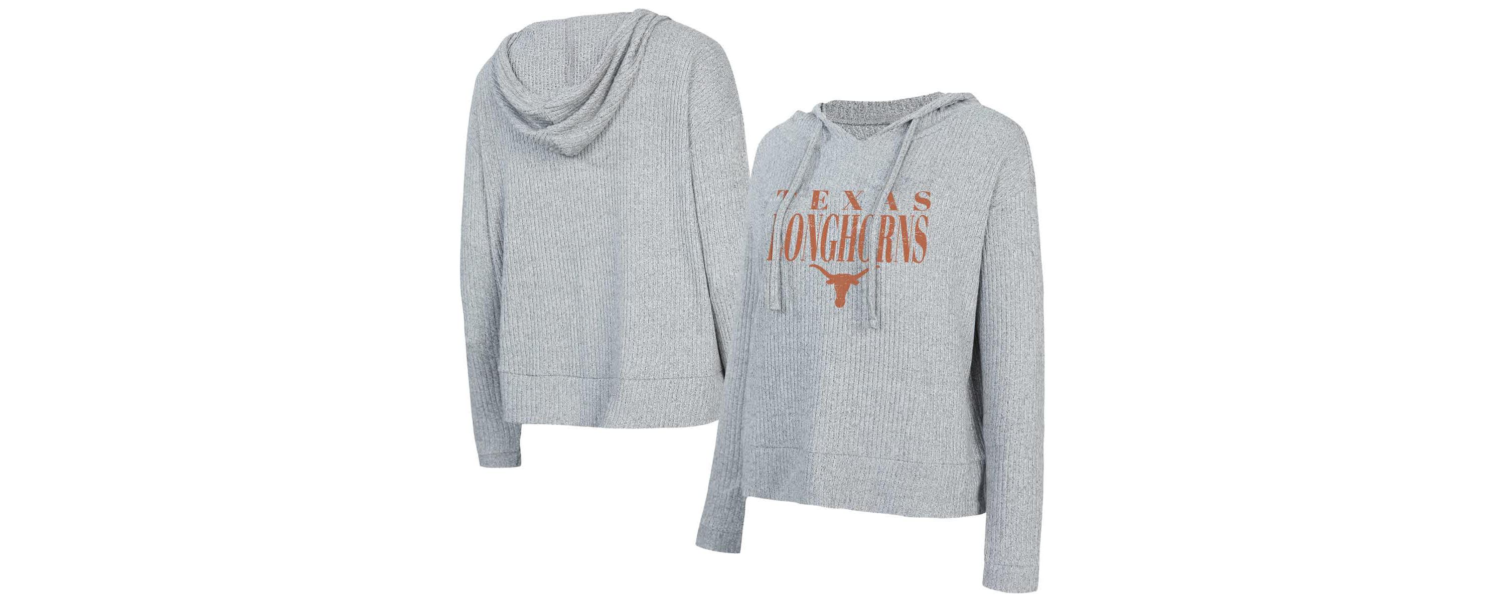 NCAA Texas Longhorns Juniper Soft Modest Cropped Long Sleeve Hoodie Top