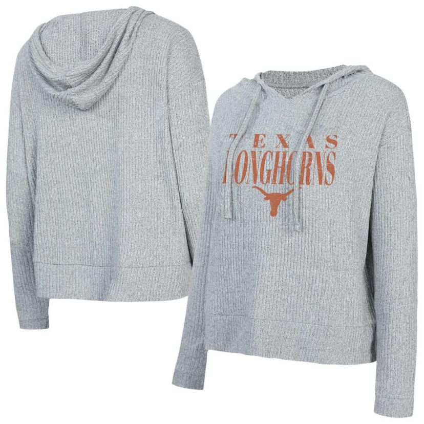 NCAA Texas Longhorns Juniper Soft Modest Cropped Long Sleeve Hoodie Top
