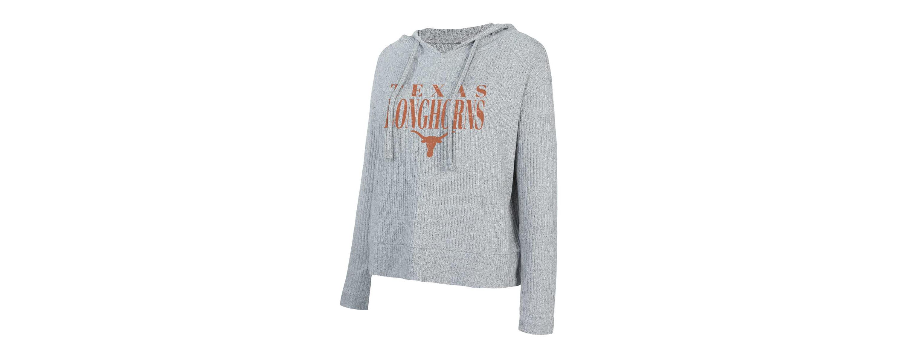NCAA Texas Longhorns Juniper Soft Modest Cropped Long Sleeve Hoodie Top