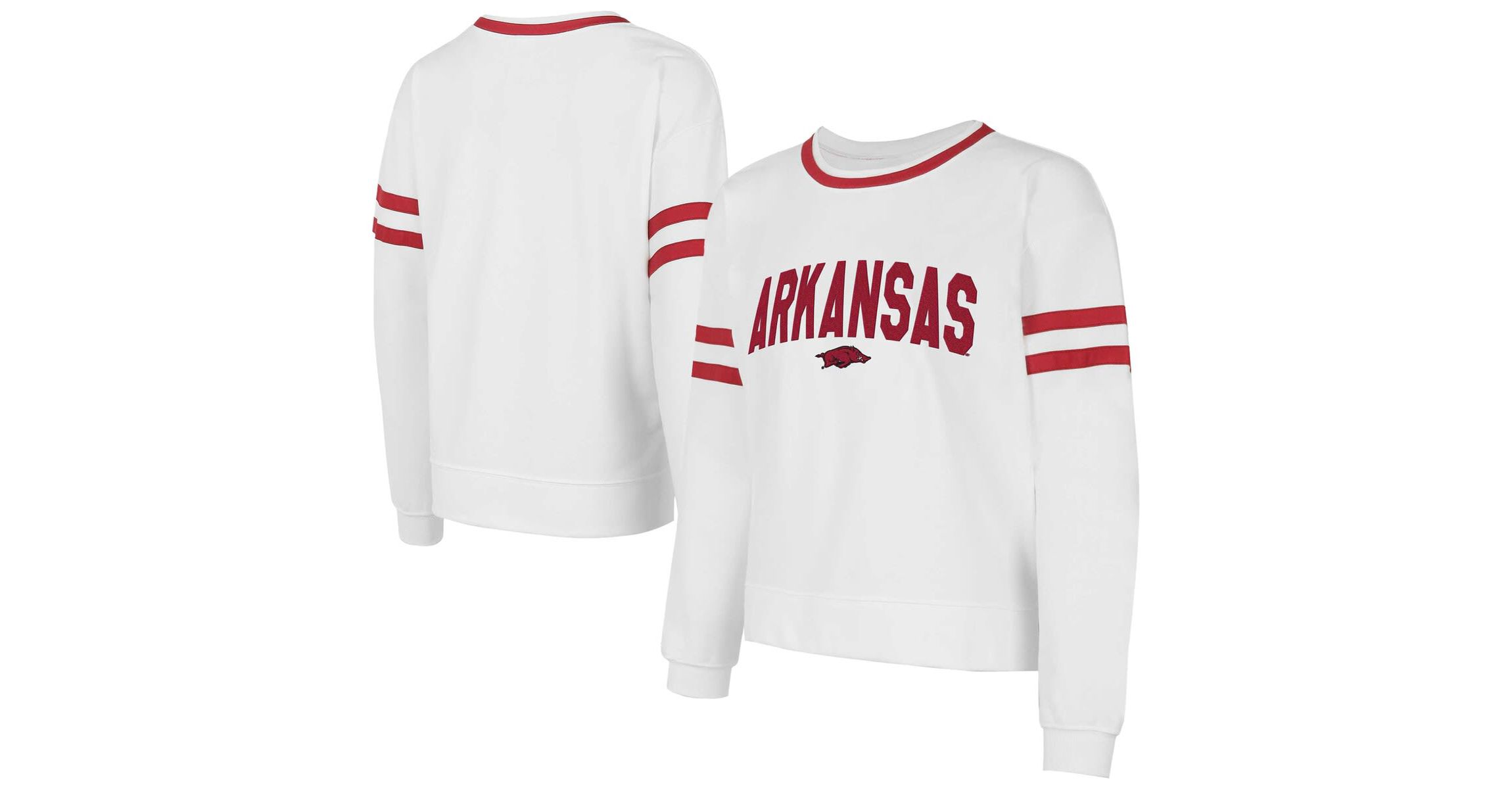 NCAA Arkansas Razorbacks Borough French Terry Arch Over Long Sleeve Top