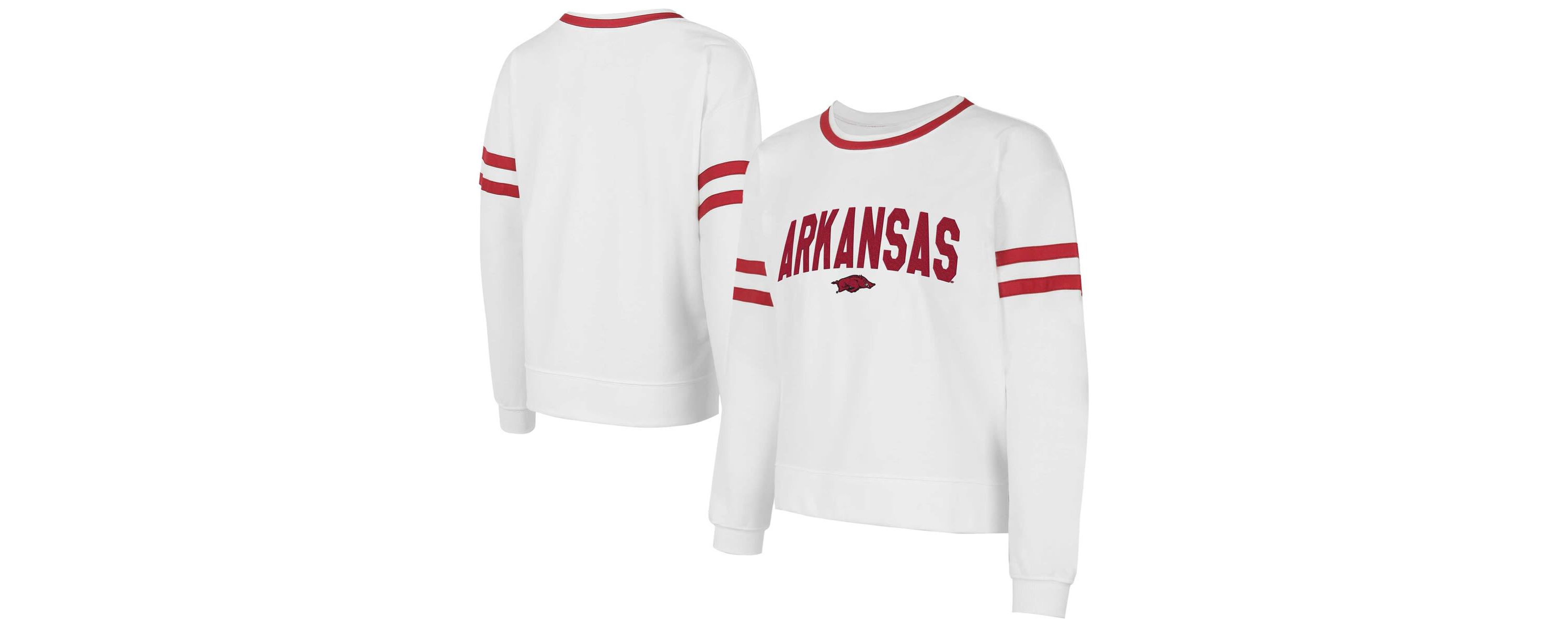 NCAA Arkansas Razorbacks Borough French Terry Arch Over Long Sleeve Top