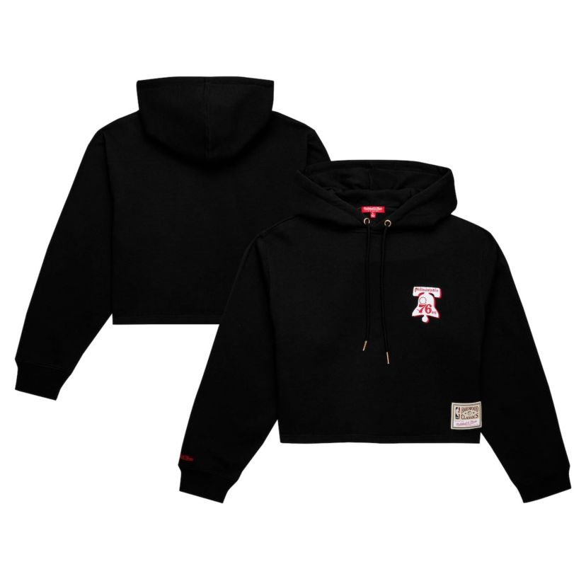NBA Philadelphia 76ers Hardwood Classics Cropped Pullover Hoodie