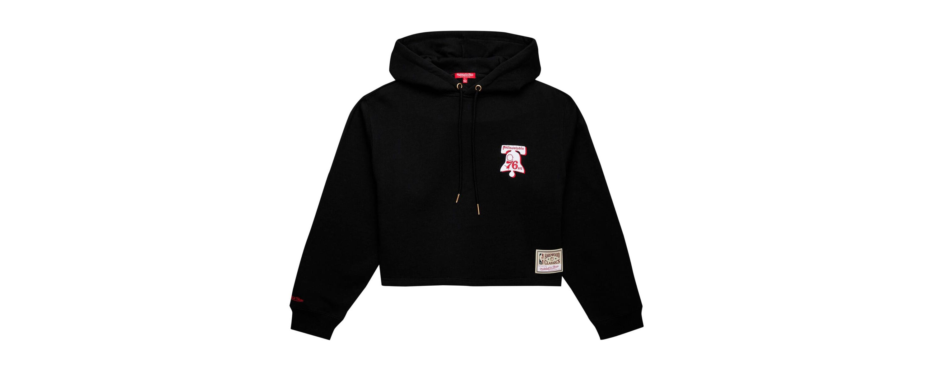 NBA Philadelphia 76ers Hardwood Classics Cropped Pullover Hoodie