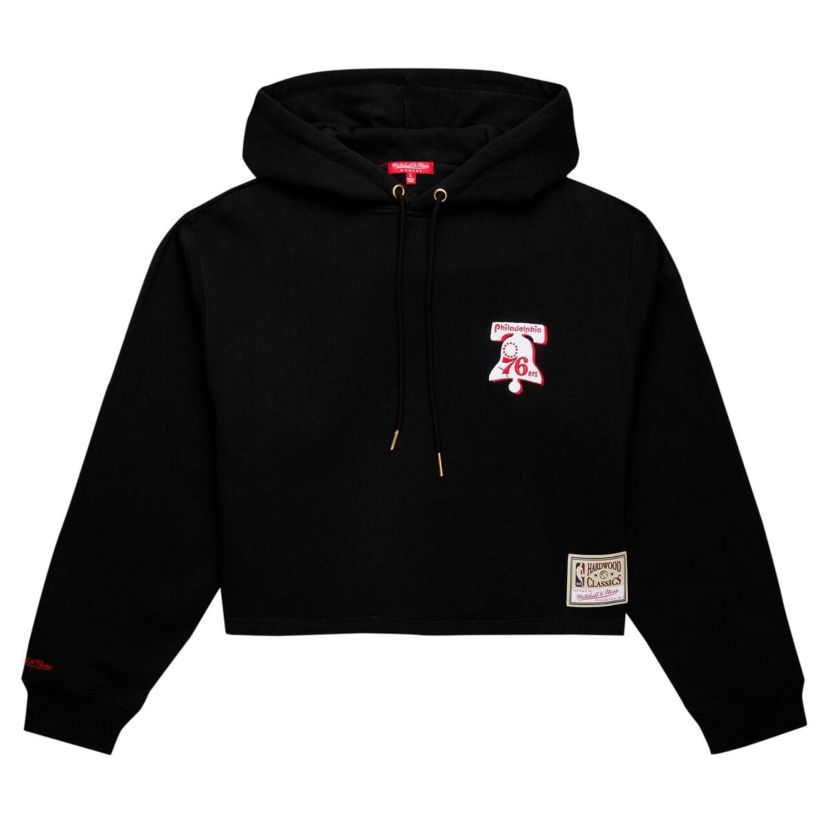 NBA Philadelphia 76ers Hardwood Classics Cropped Pullover Hoodie