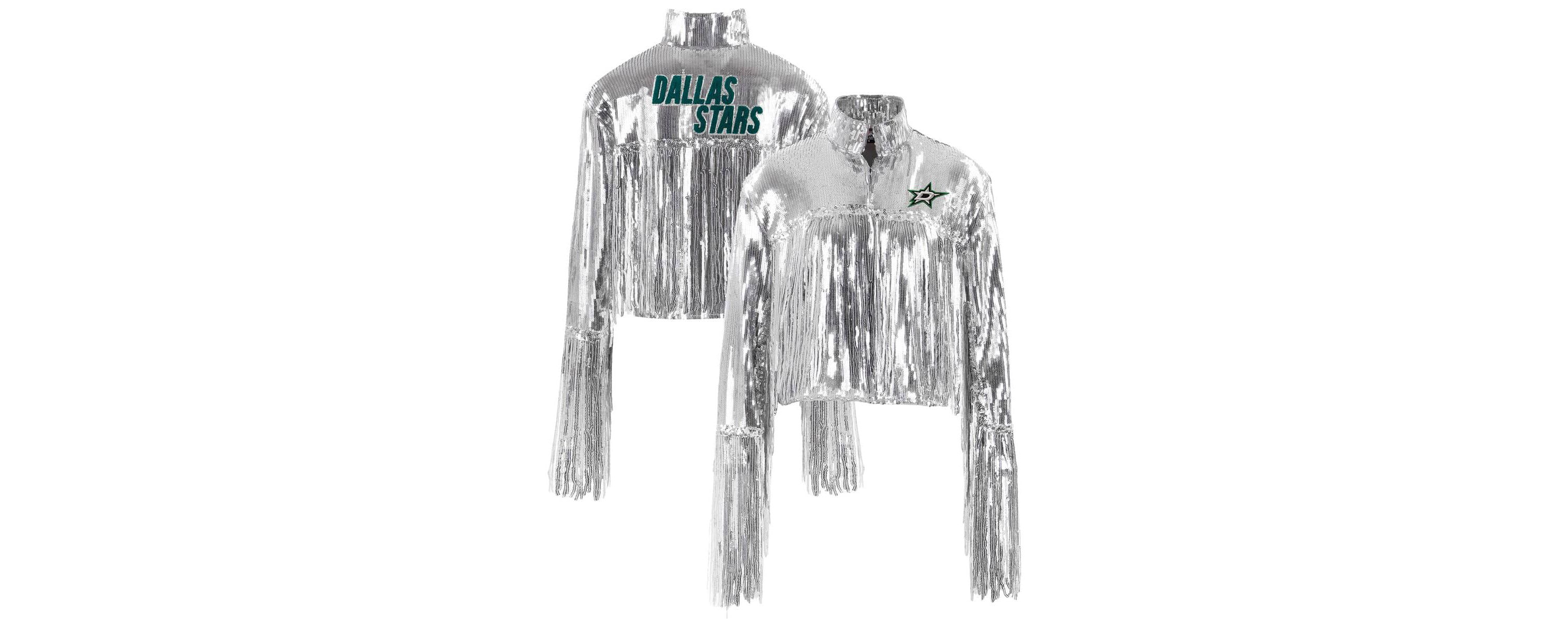 NHL Dallas Stars Cropped Sequin Fringe Blazer