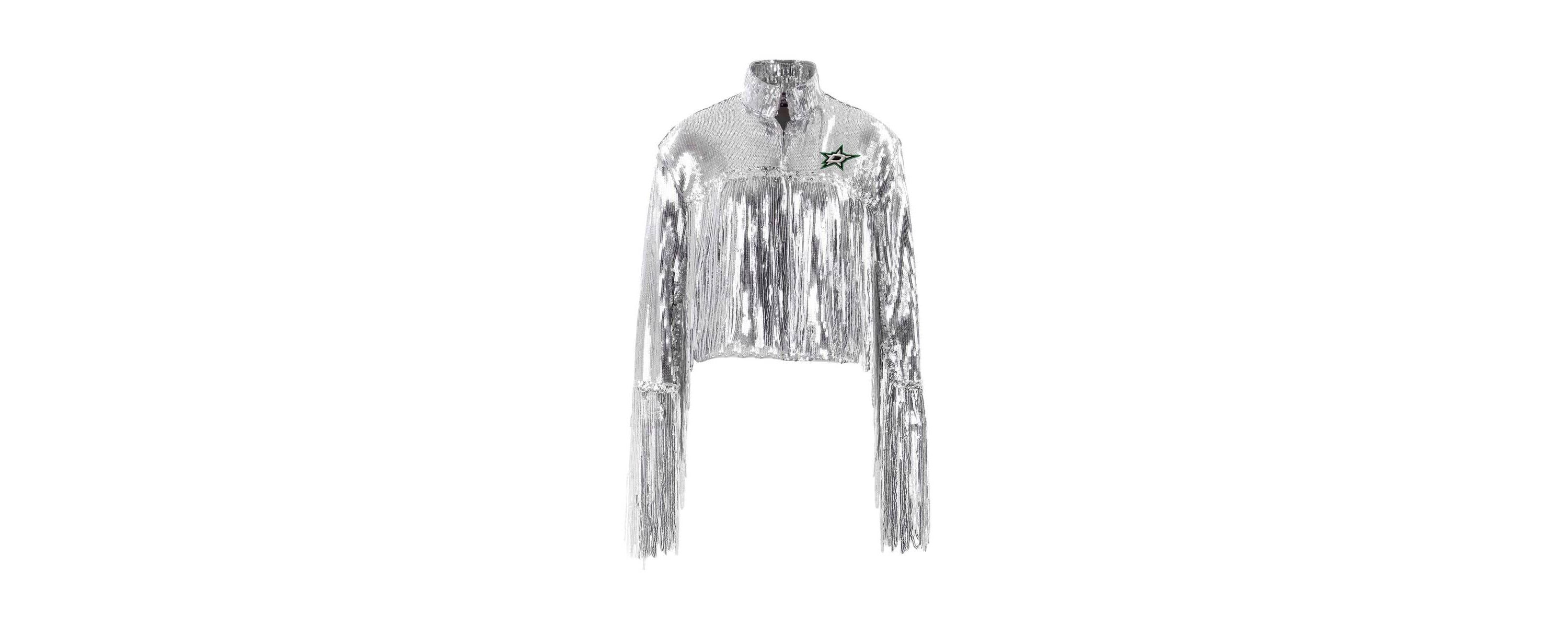 NHL Dallas Stars Cropped Sequin Fringe Blazer