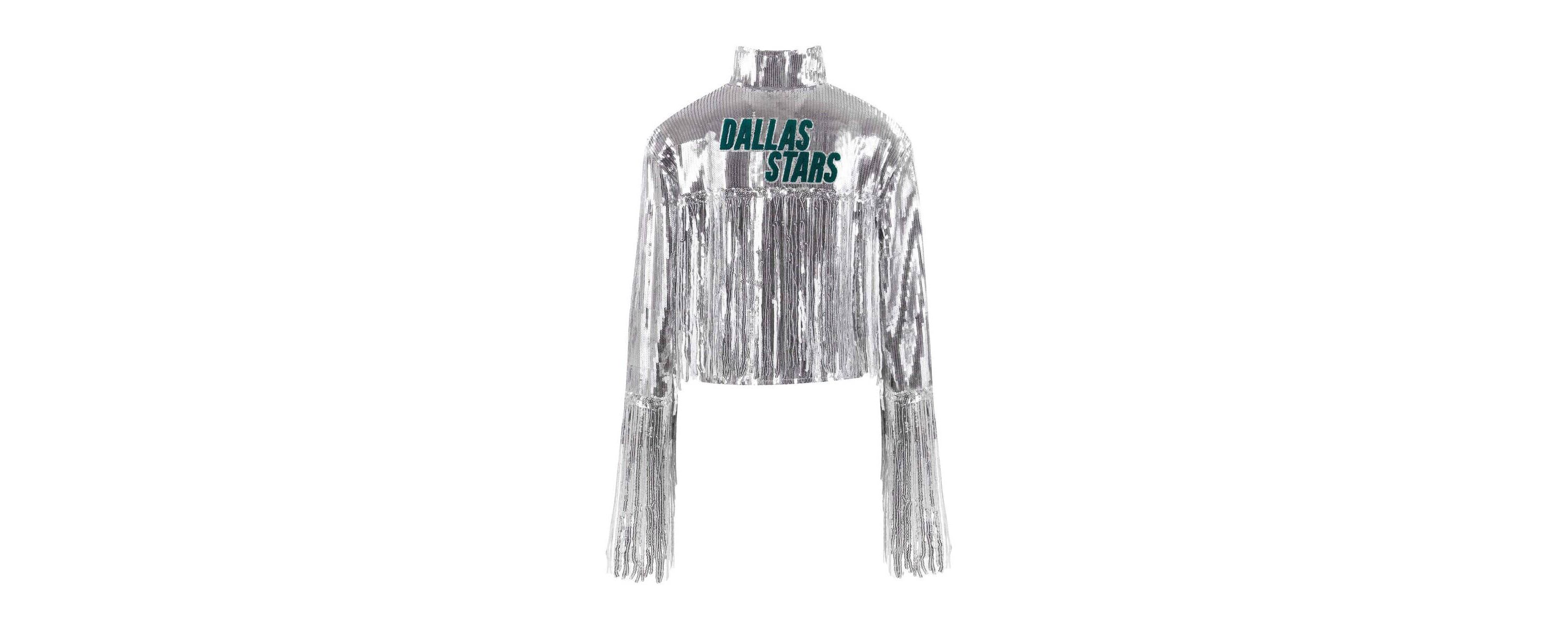 NHL Dallas Stars Cropped Sequin Fringe Blazer