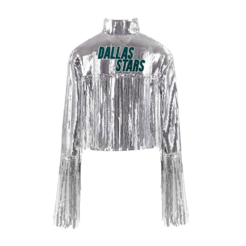 NHL Dallas Stars Cropped Sequin Fringe Blazer
