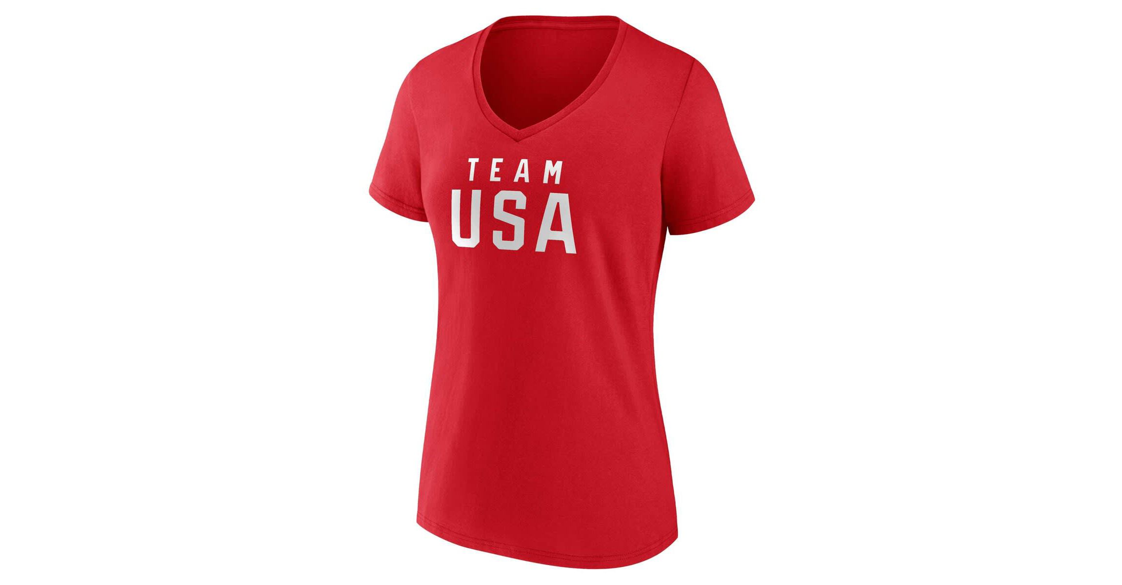 Olympics Fanatics Team USA Wordmark V-Neck T-Shirt
