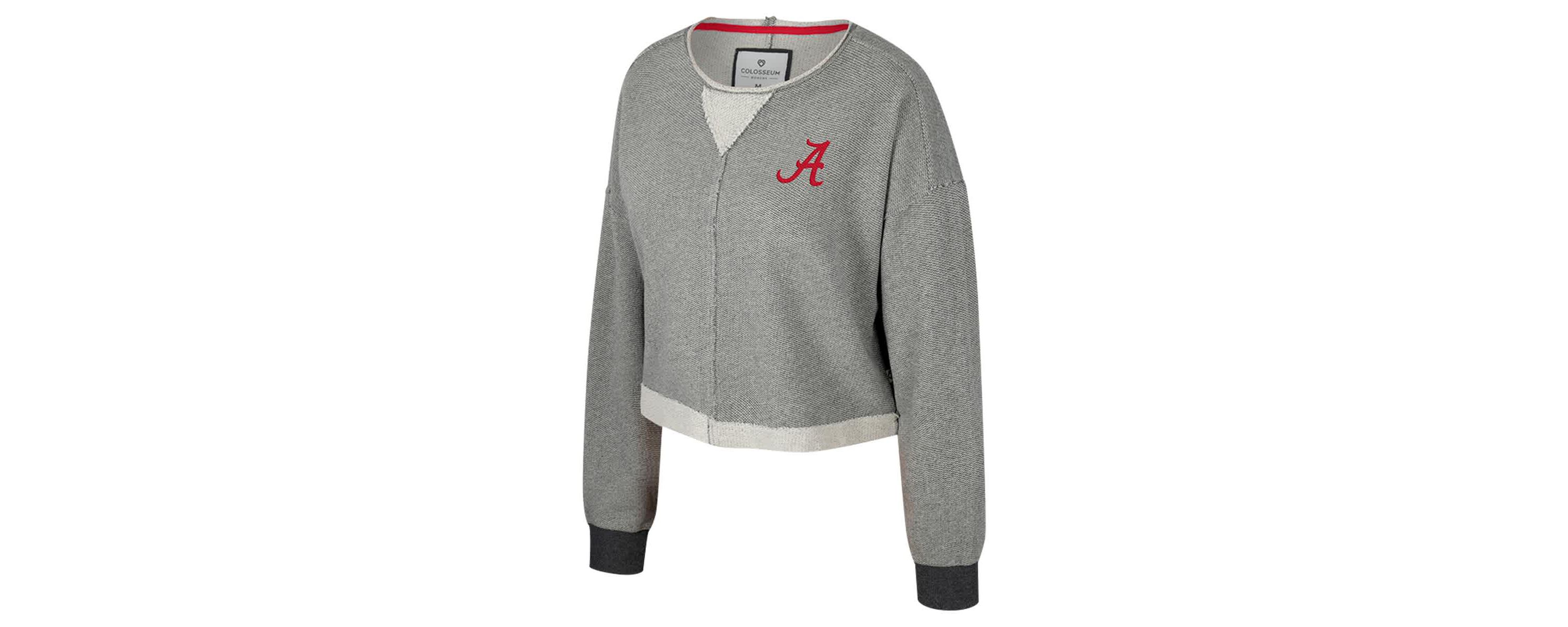 Alabama Crimson Tide NCAA Alabama Tide Magnum Scoop Neck Cropped Pullover Sweatshirt