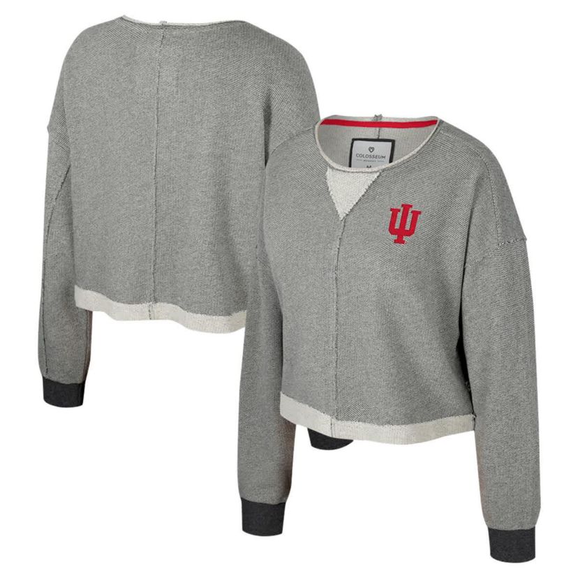 NCAA Indiana Hoosiers Magnum Scoop Neck Cropped Pullover Sweatshirt