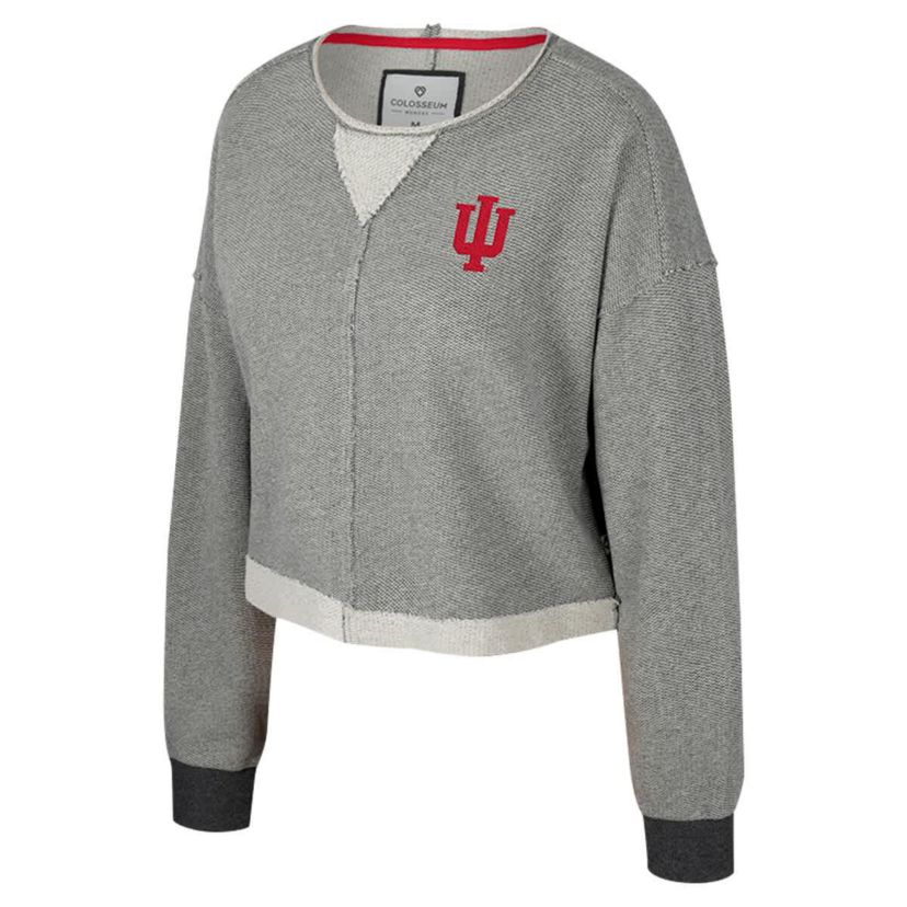 NCAA Indiana Hoosiers Magnum Scoop Neck Cropped Pullover Sweatshirt