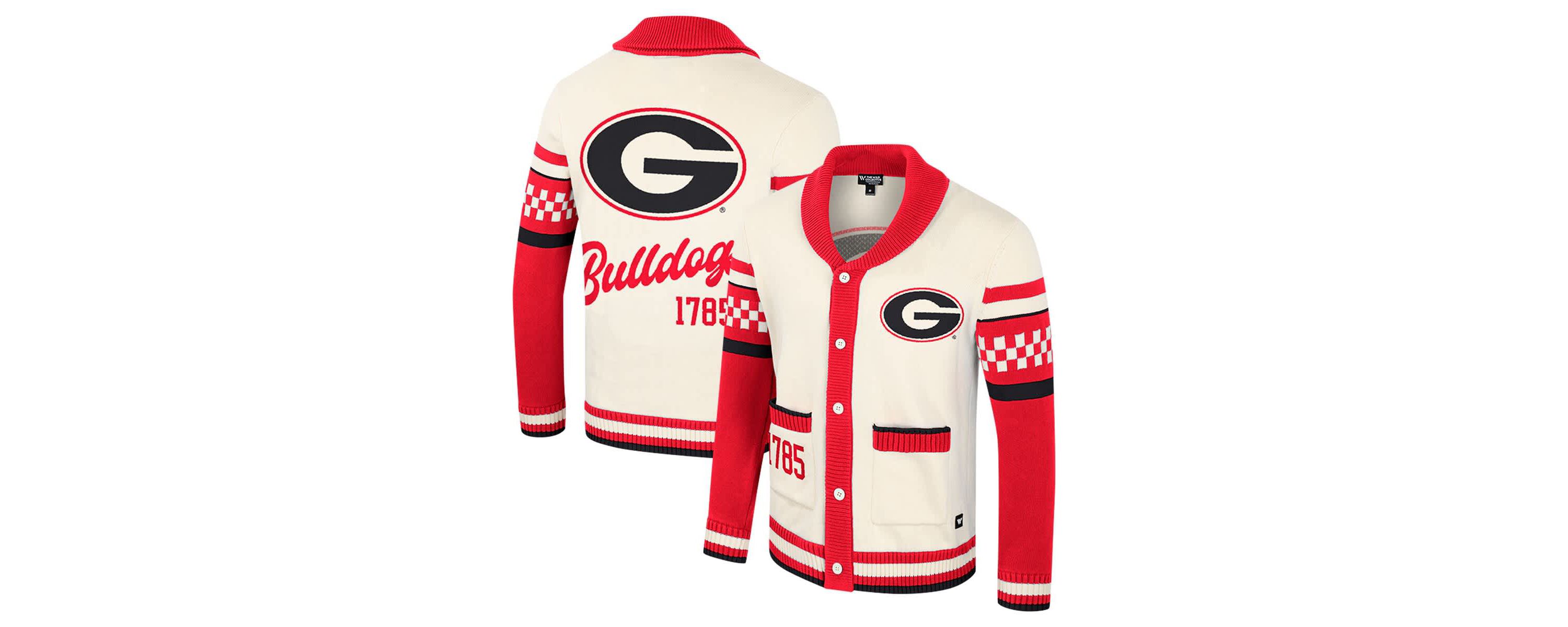 NCAA Georgia Bulldogs Wild Collective Button-Up Jacquard Sweater