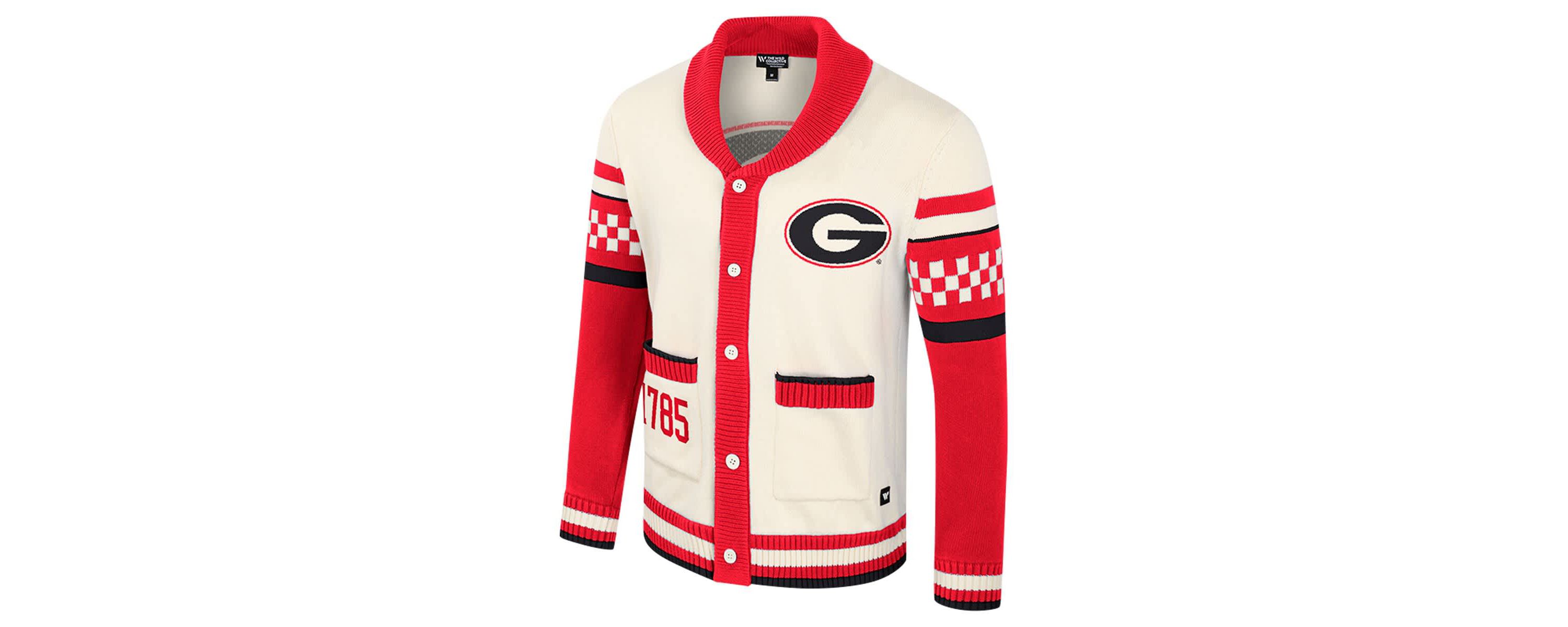 NCAA Georgia Bulldogs Wild Collective Button-Up Jacquard Sweater