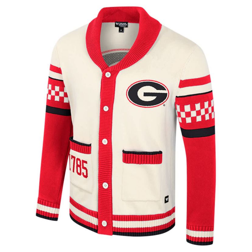 NCAA Georgia Bulldogs Wild Collective Button-Up Jacquard Sweater