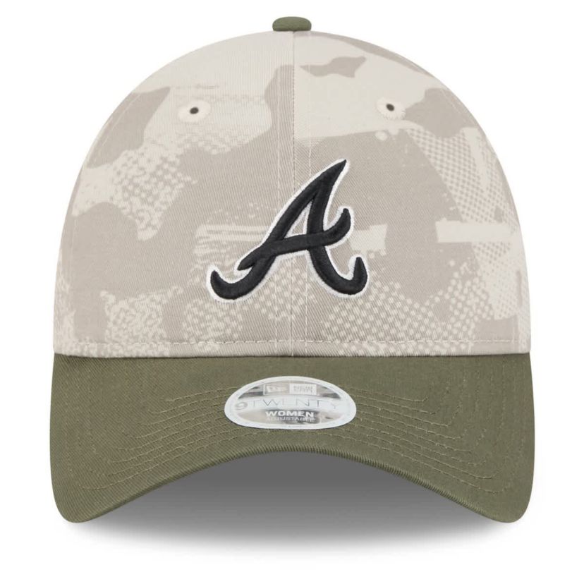 MLB Light Beige/Olive Atlanta Braves 2025 Armed Forces Day 9TWENTY Adjustable Hat