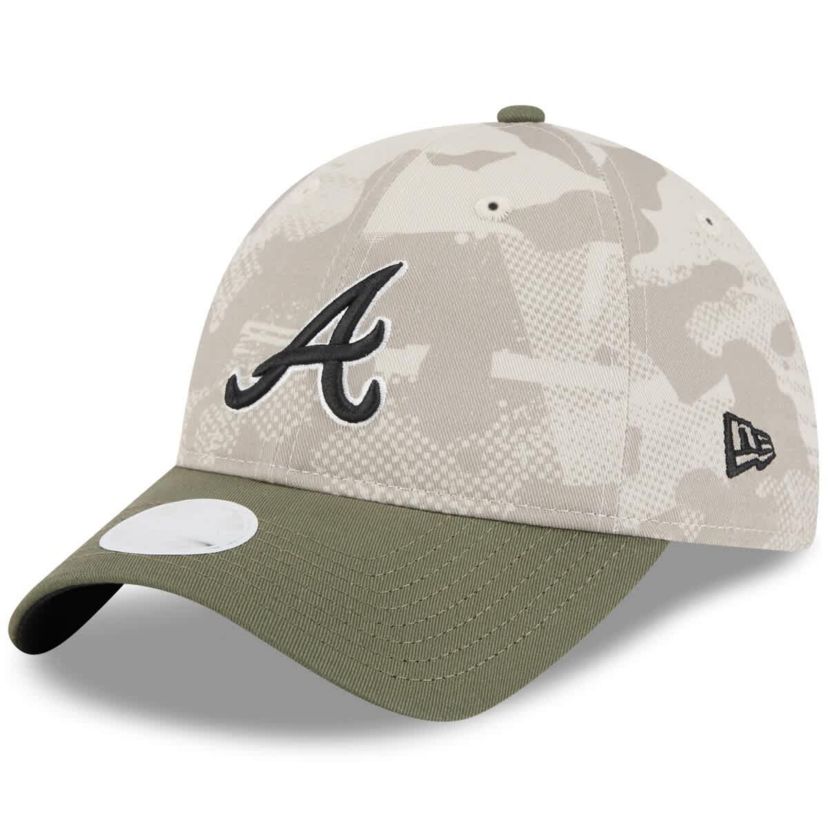 MLB Light Beige/Olive Atlanta Braves 2025 Armed Forces Day 9TWENTY Adjustable Hat