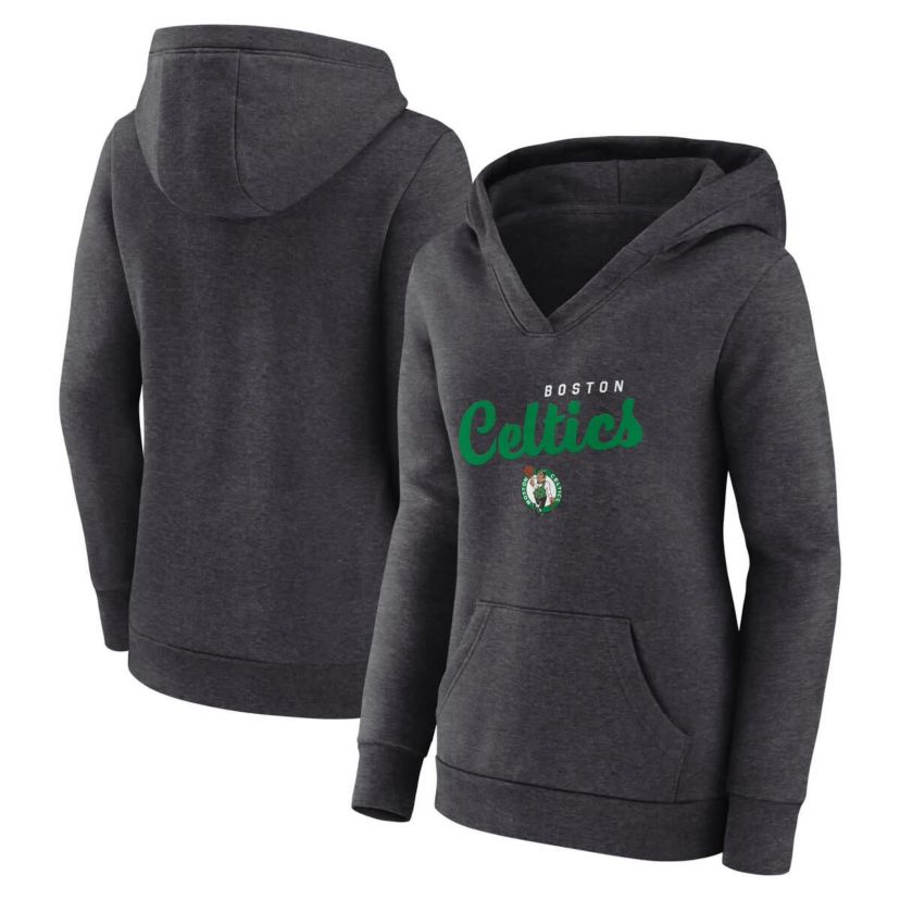 NBA Logo Athletic Boston Celtics Triumphant V-Neck Pullover Hoodie