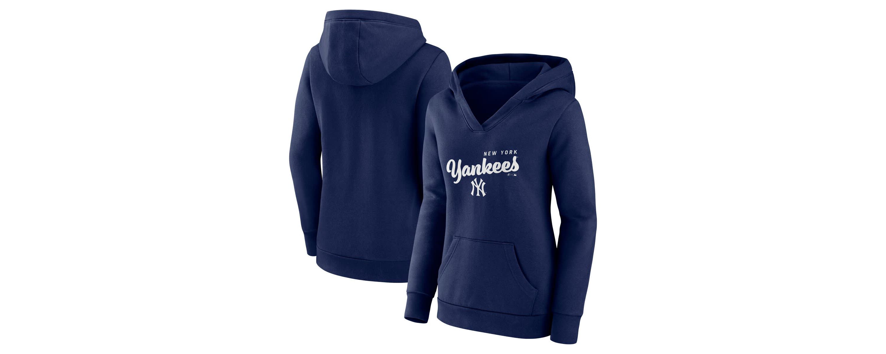 MLB Logo Athletic New York Yankees Logo Triumphant V-Neck Pullover Hoodie