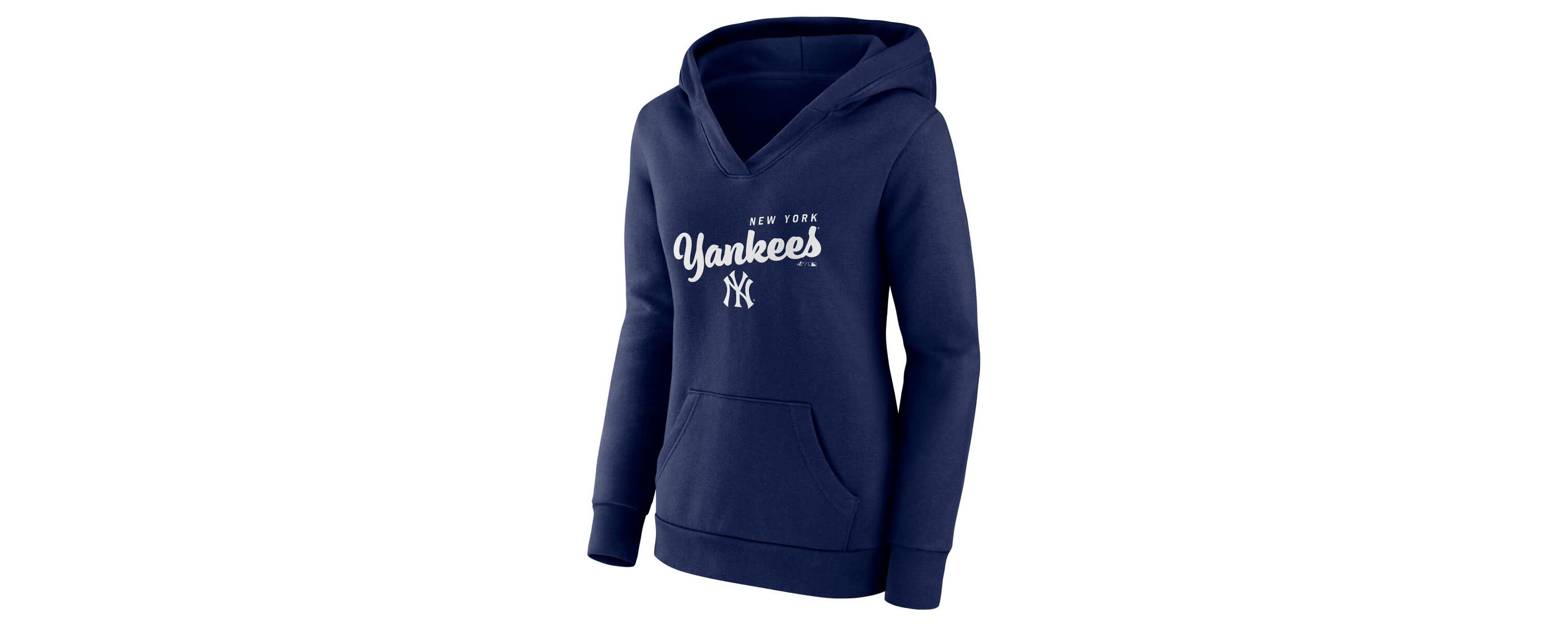 MLB Logo Athletic New York Yankees Logo Triumphant V-Neck Pullover Hoodie