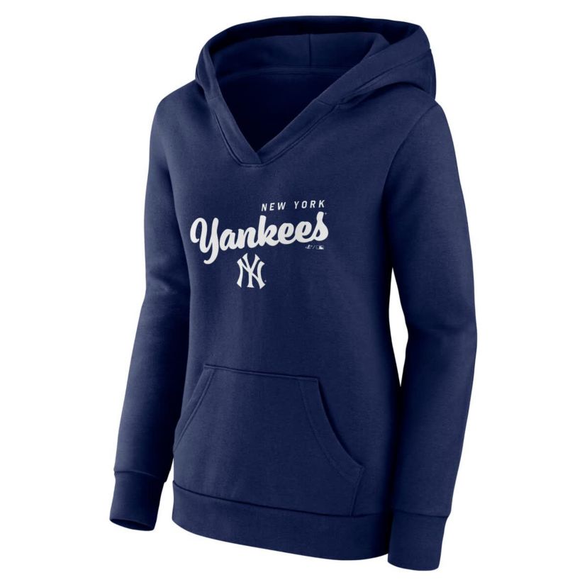 MLB Logo Athletic New York Yankees Logo Triumphant V-Neck Pullover Hoodie