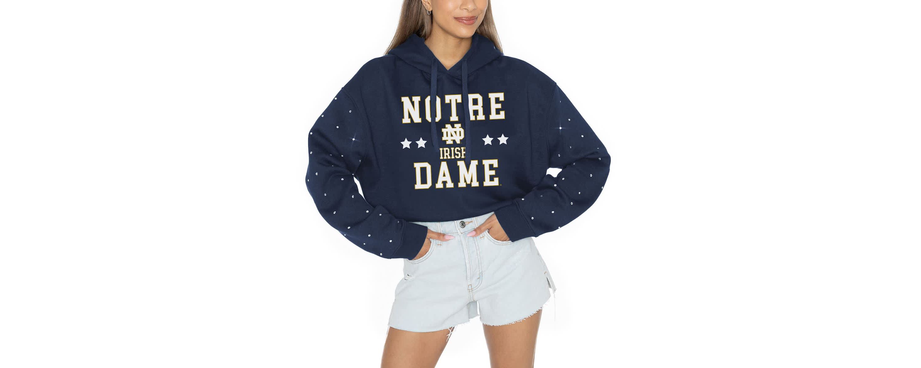 NCAA Notre Dame Fighting Irish Like A Star Scrunch Waist Pullover Hoodie