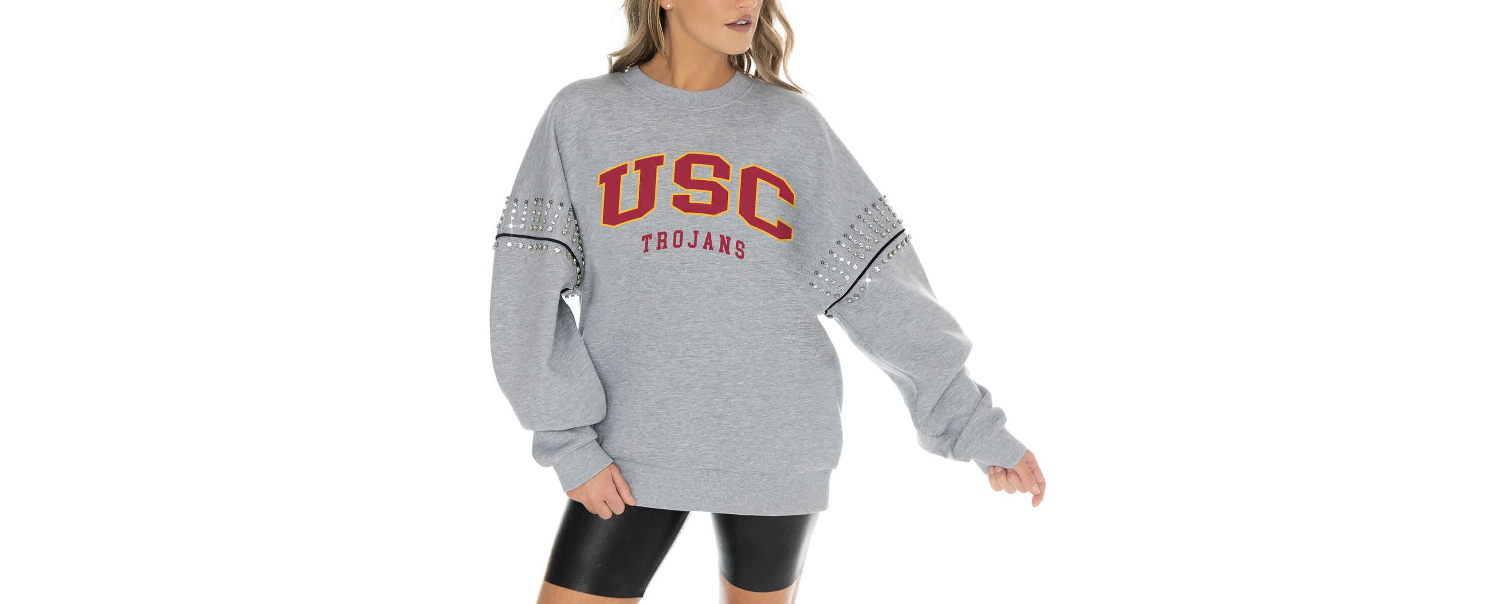 NCAA USC Trojans Competitive Edge Oversized Fleece Pullover Sweatshirt