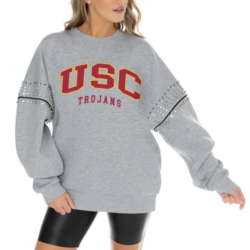 NCAA USC Trojans Competitive Edge Oversized Fleece Pullover Sweatshirt