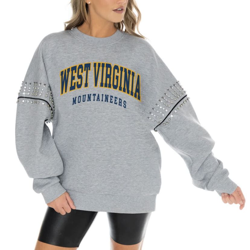 NCAA West Virginia Mountaineers Competitive Edge Oversized Fleece Pullover Sweatshirt