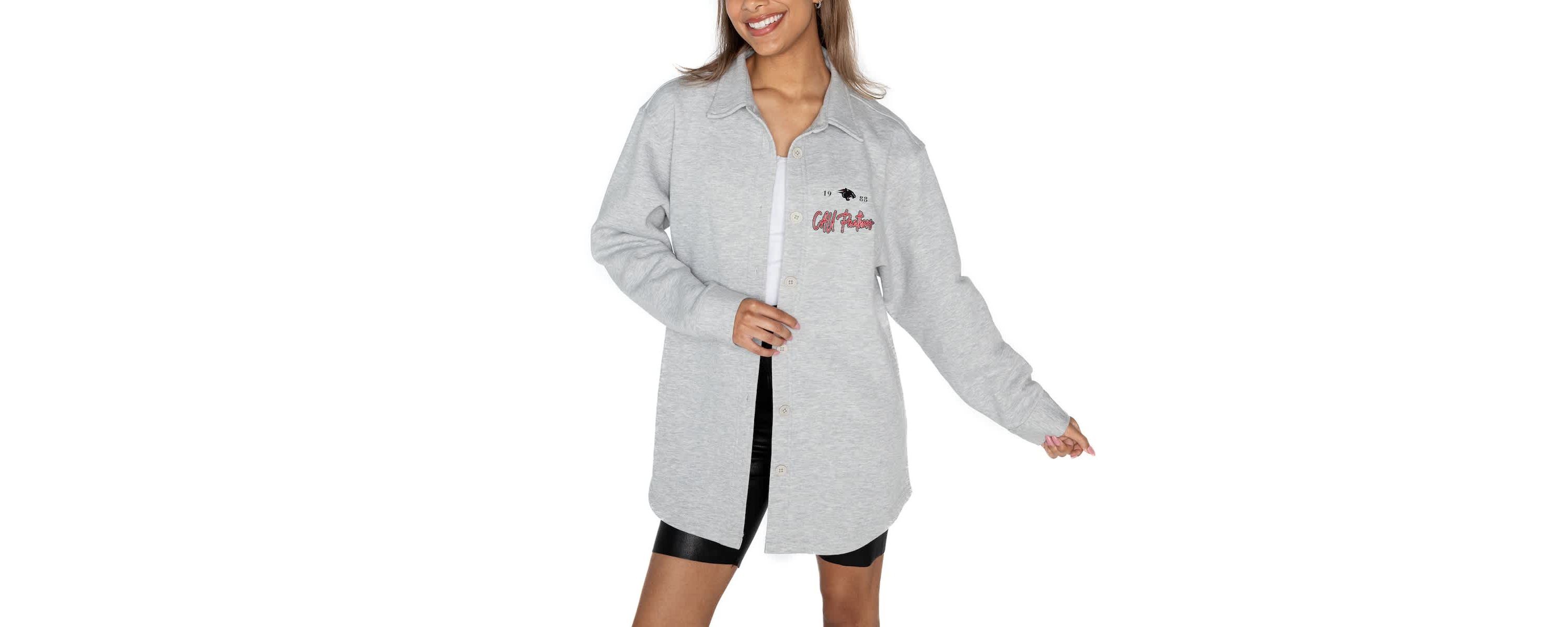 Clark Atlanta Panthers NCAA Clark Atlanta University Panthers Foundation Full-Button Long Sleeve Overshirt
