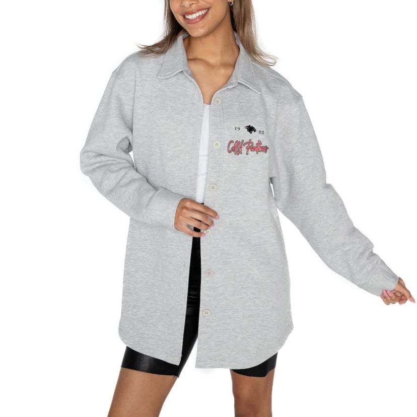 Clark Atlanta Panthers NCAA Clark Atlanta University Panthers Foundation Full-Button Long Sleeve Overshirt