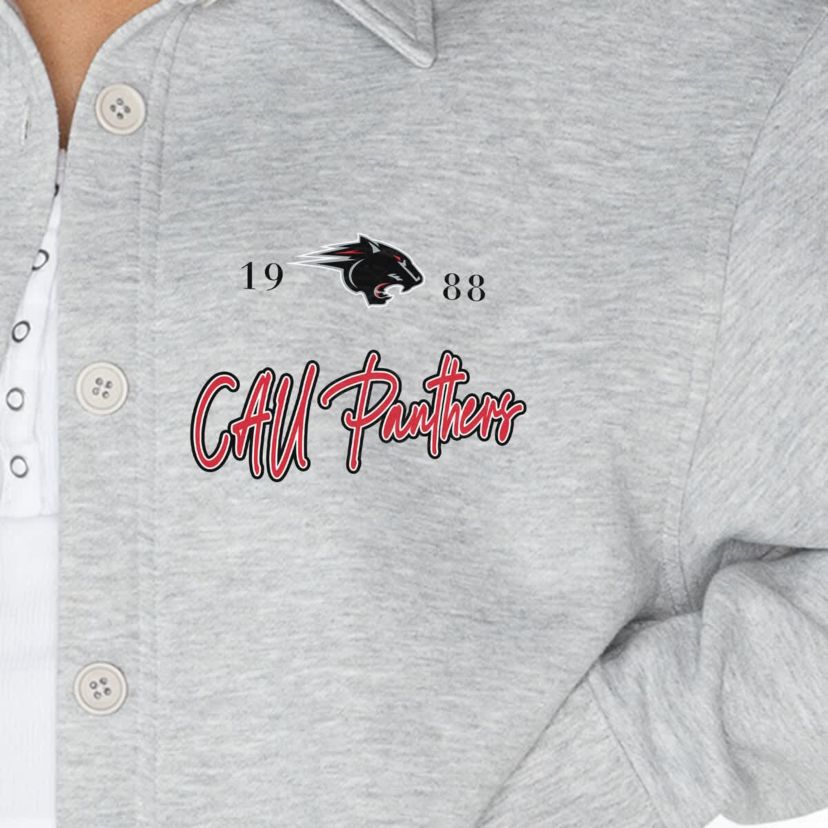Clark Atlanta Panthers NCAA Clark Atlanta University Panthers Foundation Full-Button Long Sleeve Overshirt