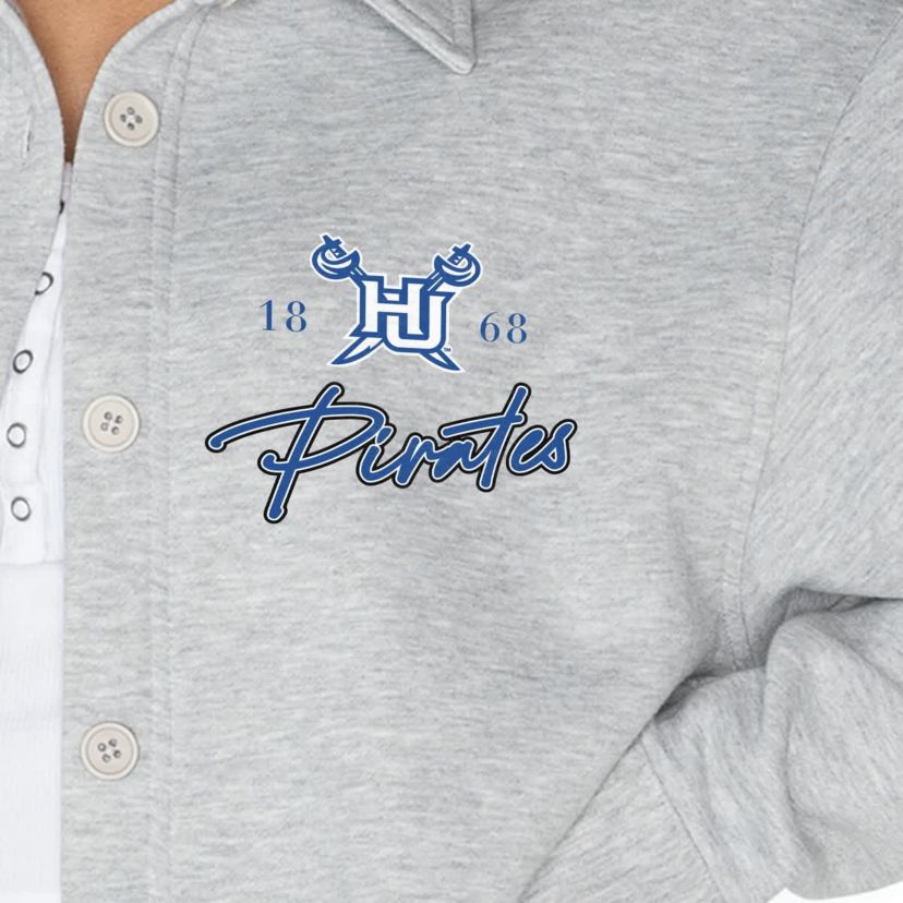 NCAA Hampton Pirates Foundation Full-Button Long Sleeve Overshirt
