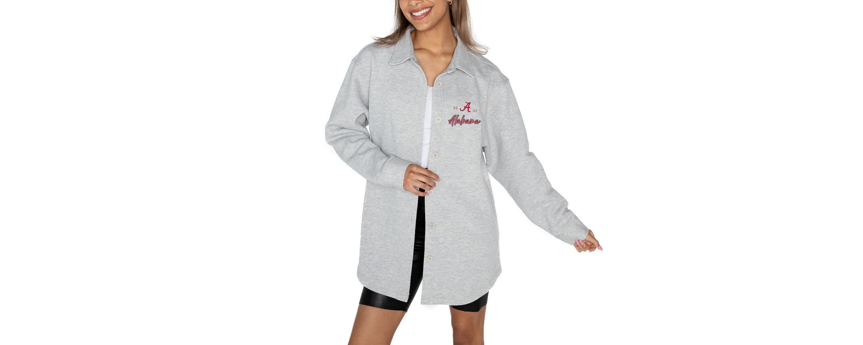 Alabama Crimson Tide NCAA Alabama Tide Foundation Full-Button Long Sleeve Overshirt