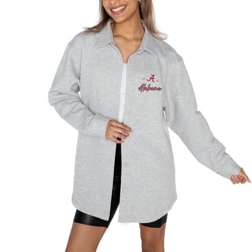 Alabama Crimson Tide NCAA Alabama Tide Foundation Full-Button Long Sleeve Overshirt