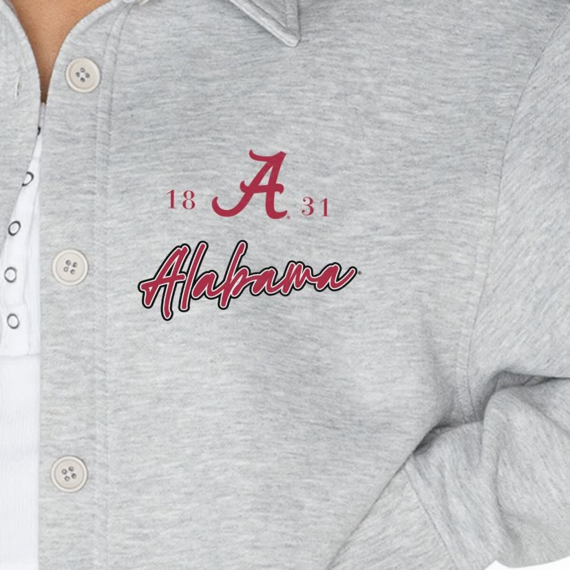 Alabama Crimson Tide NCAA Alabama Tide Foundation Full-Button Long Sleeve Overshirt