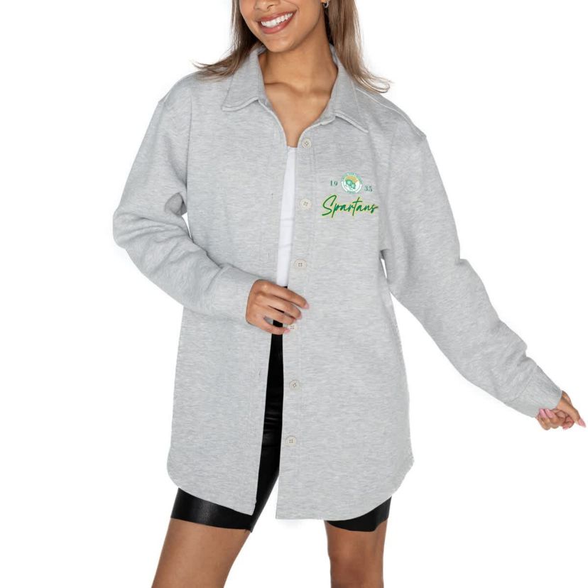 NCAA Norfolk State Spartans Foundation Full-Button Long Sleeve Overshirt