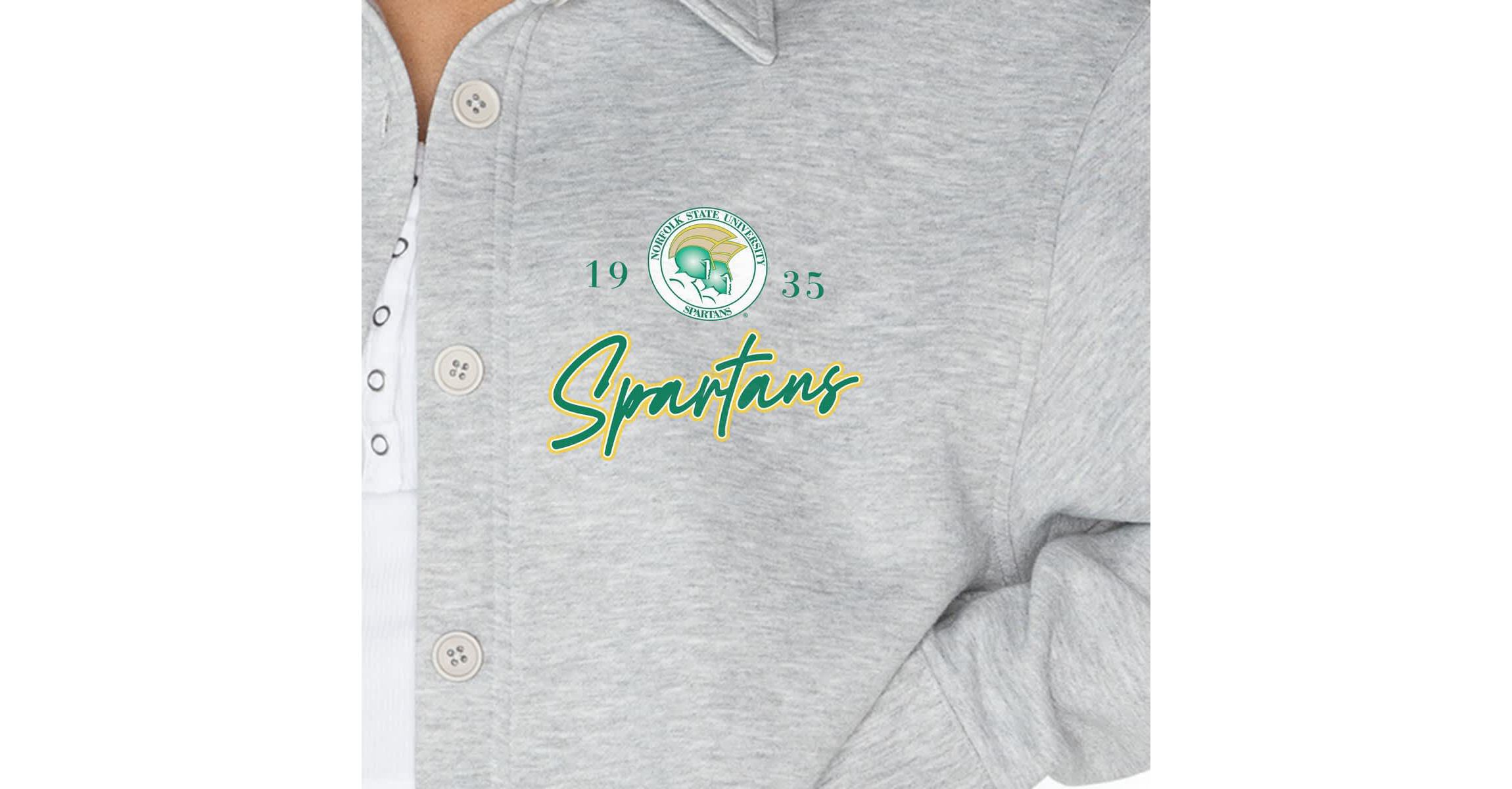 NCAA Norfolk State Spartans Foundation Full-Button Long Sleeve Overshirt