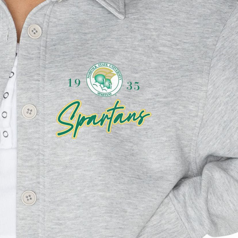 NCAA Norfolk State Spartans Foundation Full-Button Long Sleeve Overshirt
