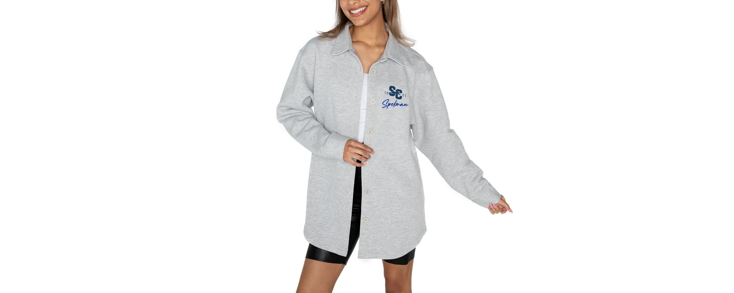 Spelman College Jaguars NCAA Spelman NCAA Jaguars Foundation Full-Button Long Sleeve Overshirt